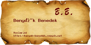 Benyák Benedek névjegykártya