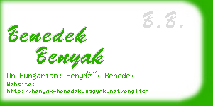 benedek benyak business card